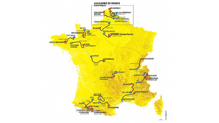 Die Strecke der Tour de France 2025