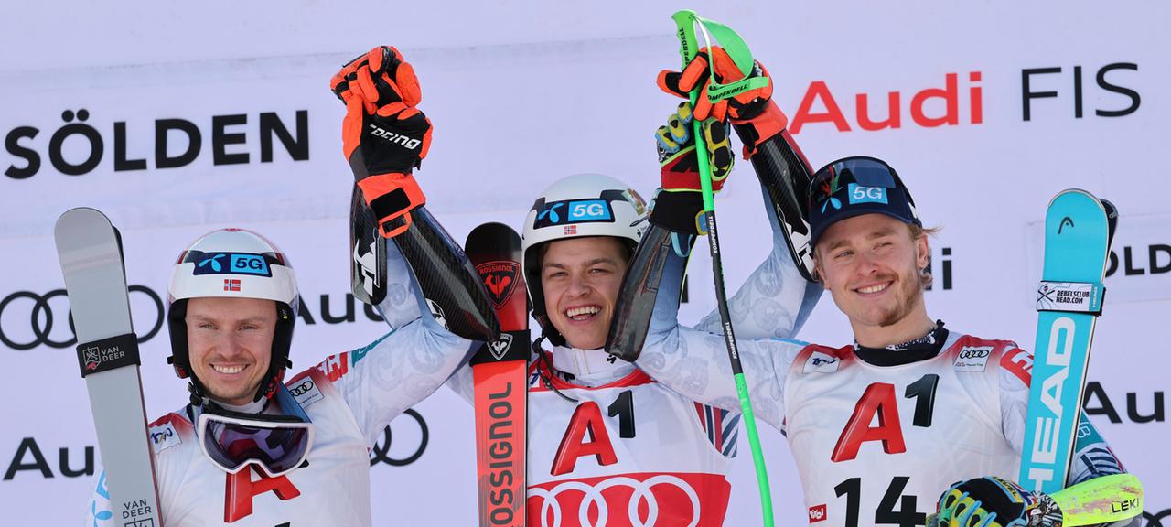 v.l. Henrik Kristoffersen, Alexander Steen Olsen und Atle Lie McGrath