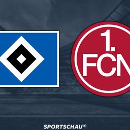 Logo Hamburger SV gegen 1. FC Nürnberg