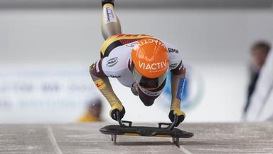 Hannah Neise bei der Skeleton-WM in Aktion.