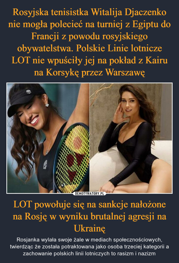 LOT powołuje się na sankcje nałożone na Rosję w wyniku brutalnej agresji na Ukrainę – Rosjanka wylała swoje żale w mediach społecznościowych, twierdząc że została potraktowana jako osoba trzeciej kategorii a zachowanie polskich linii lotniczych to rasizm i nazizm 