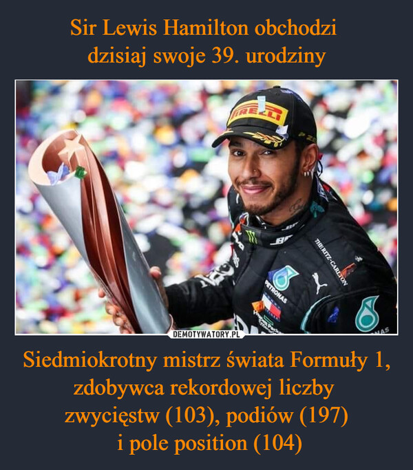 Siedmiokrotny mistrz świata Formuły 1, zdobywca rekordowej liczby zwycięstw (103), podiów (197) i pole position (104) –  THE RITZ-CARLTONPETRONAS