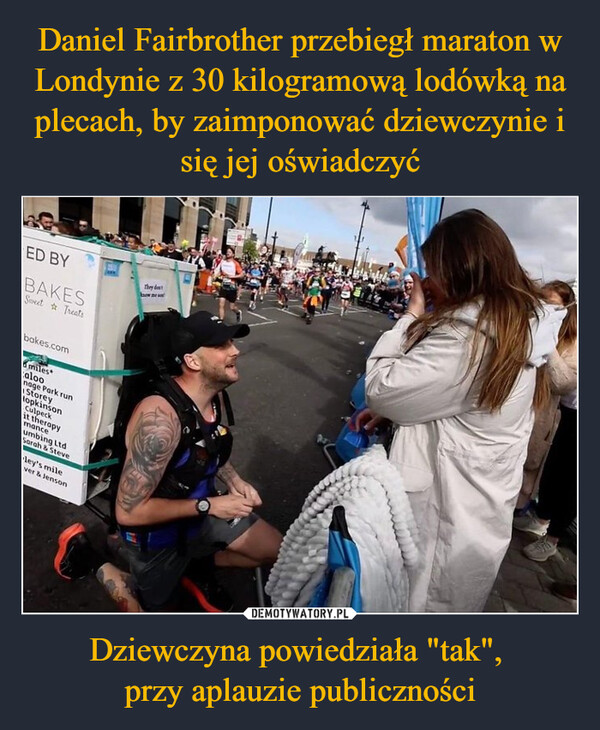 Dziewczyna powiedziała "tak", przy aplauzie publiczności –  ED BYBAKESSweet Treatsbakes.commilescaloonage Park runStoreyHopkinsonCulpeckit therapymanceumbing LtdSarah & Steveley's milever & JensonThey dat