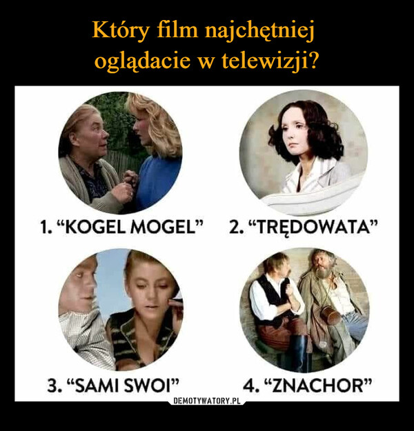  –  1. "KOGEL MOGEL" 2. "TRĘDOWATA"3. "SAMI SWOI"4. "ZNACHOR"