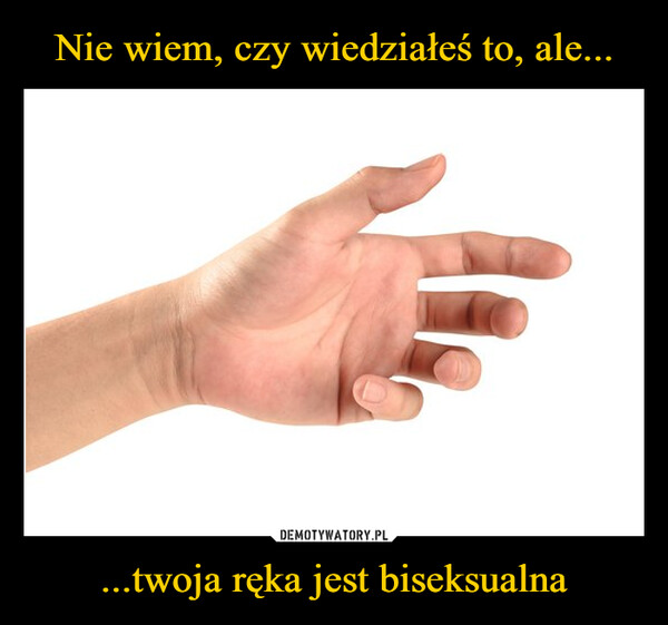 ...twoja ręka jest biseksualna –  