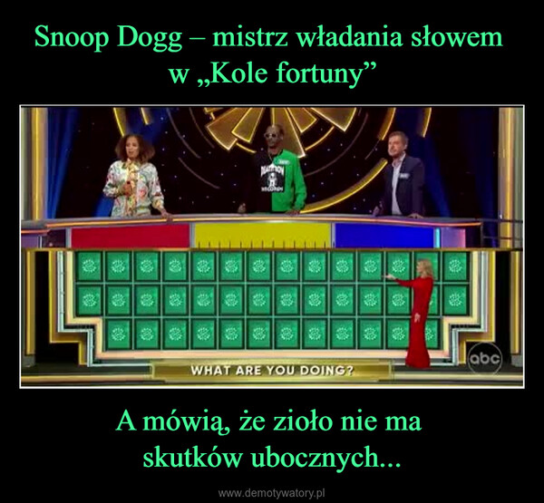 A mówią, że zioło nie ma skutków ubocznych... –  And it's Snoop(0) (000000000000theyBK NG0 NWHAT ARE YOU DOING?0000Sab