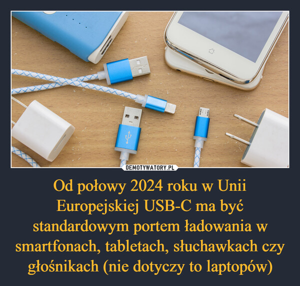 Od połowy 2024 roku w Unii Europejskiej USB-C ma być standardowym portem ładowania w smartfonach, tabletach, słuchawkach czy głośnikach (nie dotyczy to laptopów) –  