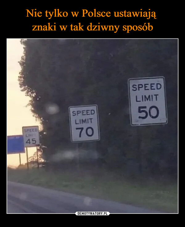  –  SPEED45SPEEDLIMIT70SPEEDLIMIT50