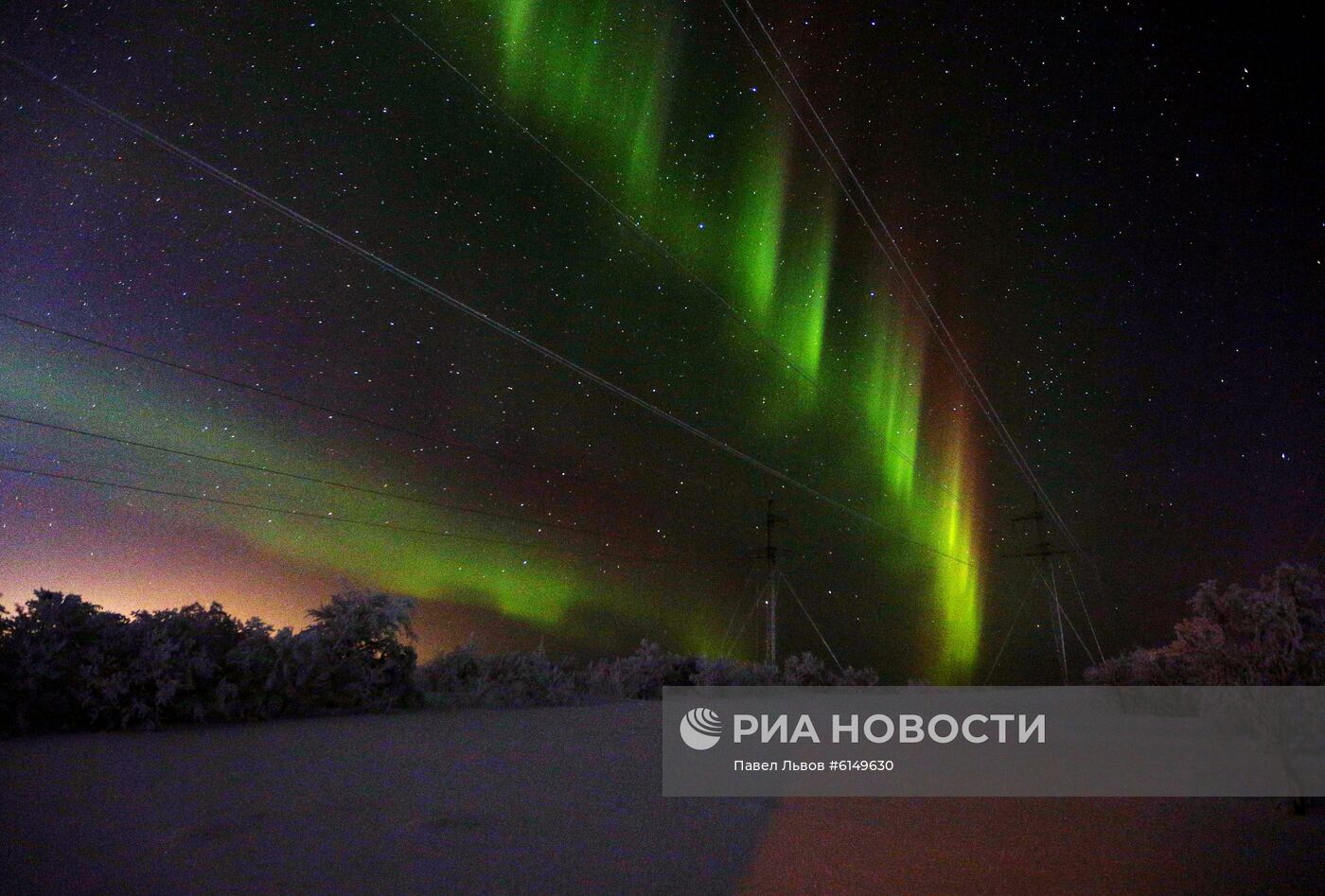 Северное сияние в Мурманской области