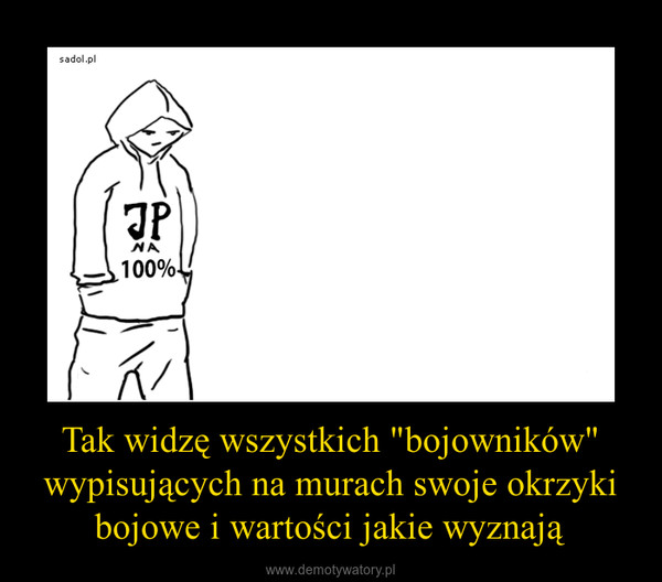 Tak widzę wszystkich "bojowników" wypisujących na murach swoje okrzyki bojowe i wartości jakie wyznają –  