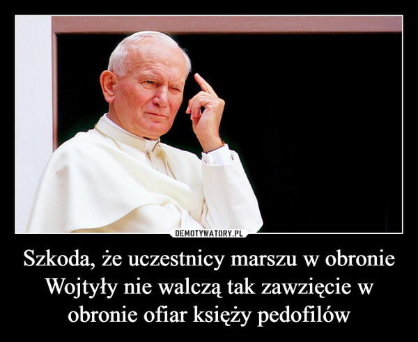 Szkoda, że uczestnicy marszu w obronie Wojtyły nie walczą tak zawzięcie w obronie ofiar księży pedofilów –  