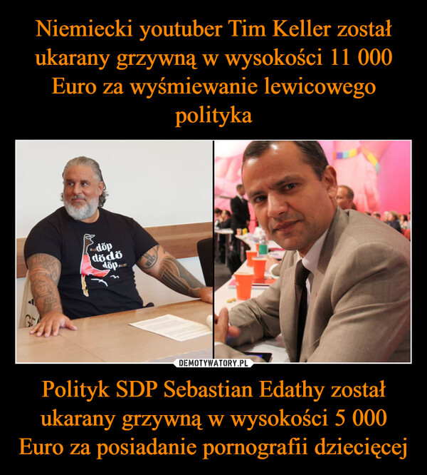 Polityk SDP Sebastian Edathy został ukarany grzywną w wysokości 5 000 Euro za posiadanie pornografii dziecięcej –  döpdödödop