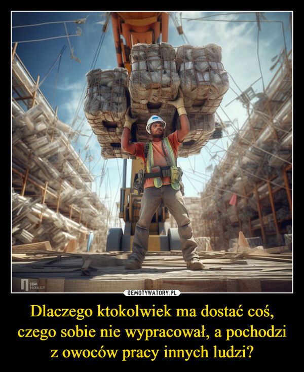 Dlaczego ktokolwiek ma dostać coś, czego sobie nie wypracował, a pochodzi z owoców pracy innych ludzi? –  SORS$164310