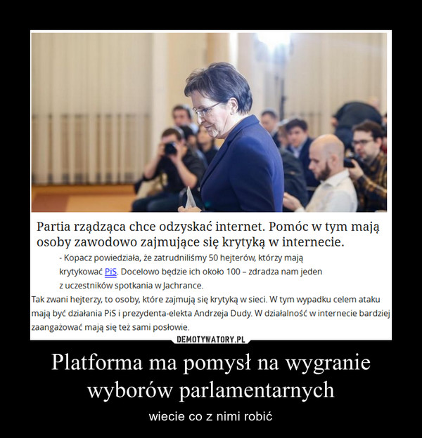 Platforma ma pomysł na wygranie wyborów parlamentarnych – wiecie co z nimi robić 