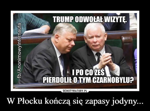 W Płocku kończą się zapasy jodyny... –  TRUMP ODWOŁAŁ WIZYTĘI PO CO ŻEŚ PIERDOLIŁ O TYM CZARNOBYLU?