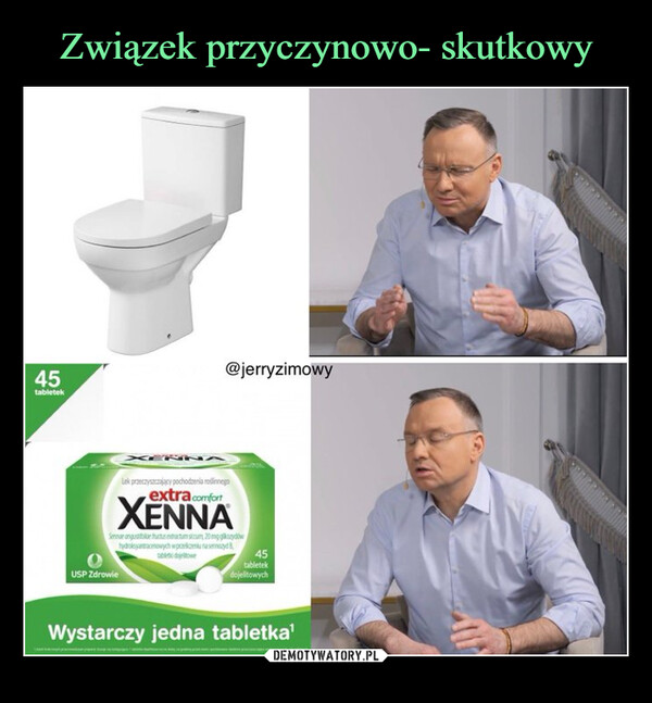  –  45tabletekXER@jerryzimowyLek przeczyszczający pochodzenia rodinnegoextra comfortXENNAUSP ZdrowieSennae angustifolor fructus extractum siccum 20 mg gzydówhydrolyantracenowych w przelicze na sedtable dojetowe45tabletekdojelitowychWystarczy jedna tabletka¹CERERIARRA