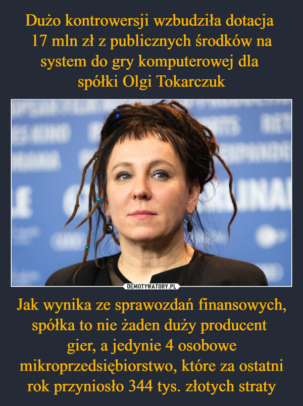 Jak wynika ze sprawozdań finansowych, spółka to nie żaden duży producent gier, a jedynie 4 osobowe mikroprzedsiębiorstwo, które za ostatni rok przyniosło 344 tys. złotych straty –  INAL