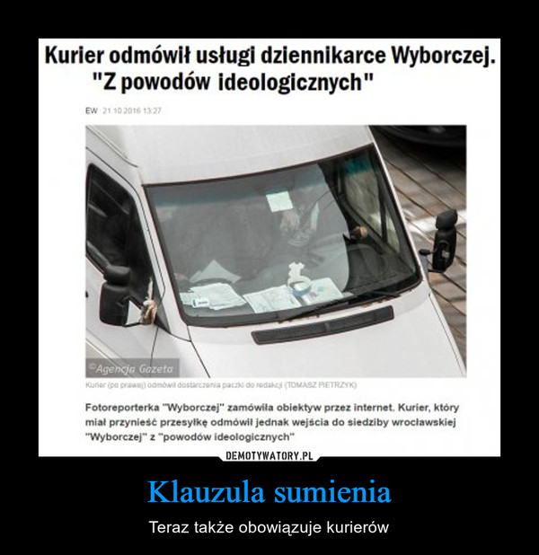 Klauzula sumienia – Teraz także obowiązuje kurierów 