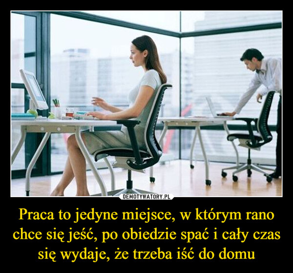 Praca to jedyne miejsce, w którym rano chce się jeść, po obiedzie spać i cały czas się wydaje, że trzeba iść do domu –  