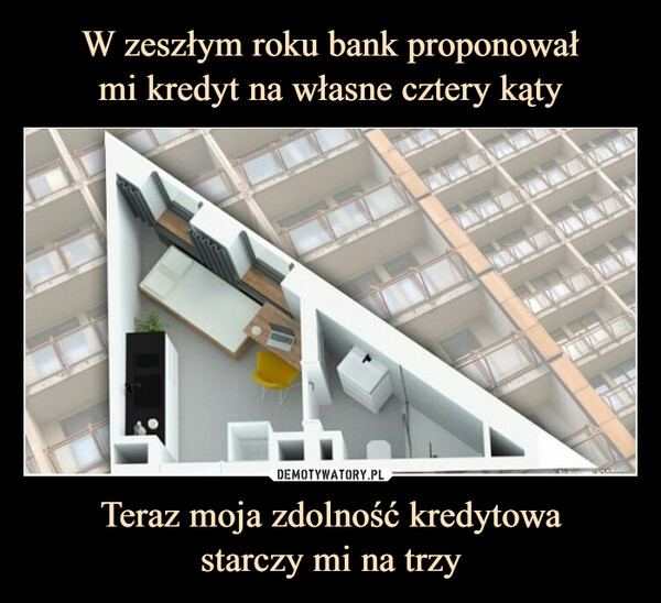 Teraz moja zdolność kredytowastarczy mi na trzy –  