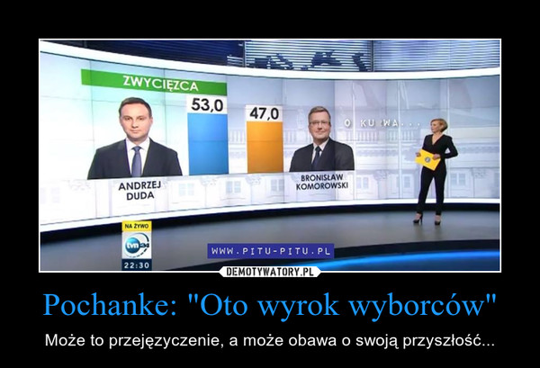 Pochanke: "Oto wyrok wyborców" – Może to przejęzyczenie, a może obawa o swoją przyszłość... 