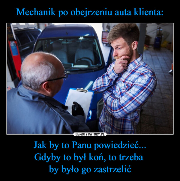 Jak by to Panu powiedzieć...Gdyby to był koń, to trzeba by było go zastrzelić –  