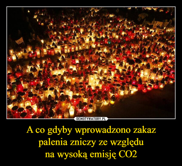 A co gdyby wprowadzono zakazpalenia zniczy ze względuna wysoką emisję CO2 –  