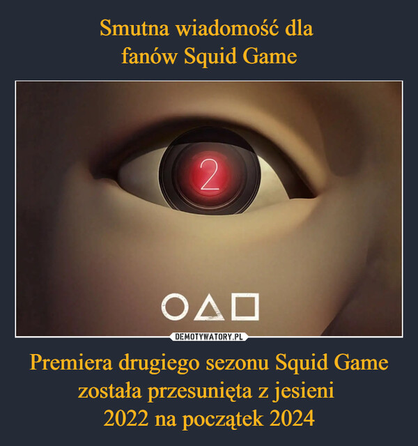 Premiera drugiego sezonu Squid Game została przesunięta z jesieni 2022 na początek 2024 –  