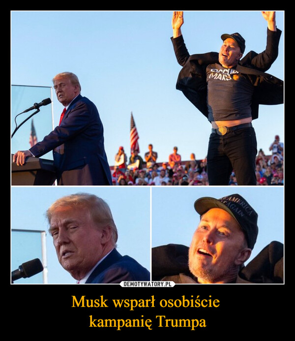 Musk wsparł osobiście kampanię Trumpa –  MARSՔAMERICAAGAIN