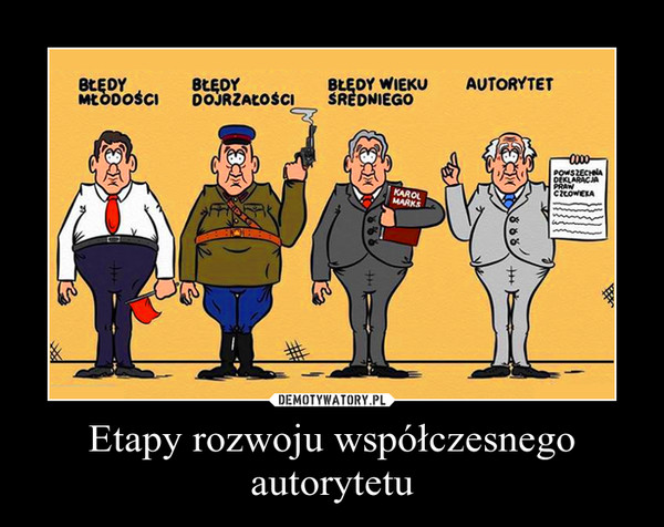 Etapy rozwoju współczesnego autorytetu –  