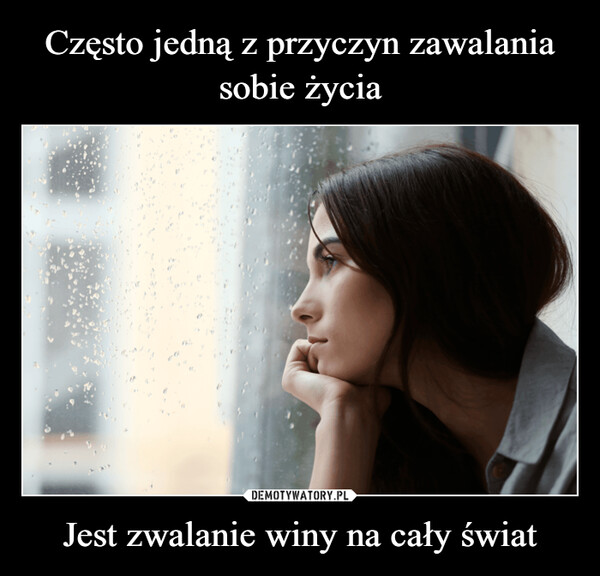 Jest zwalanie winy na cały świat –  