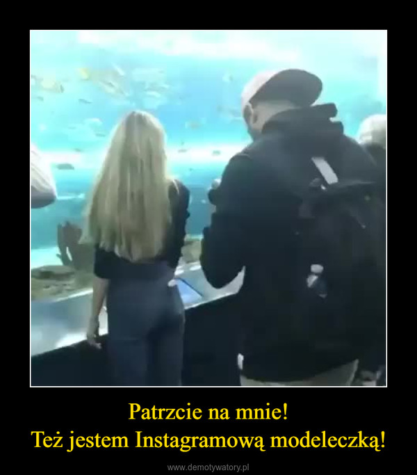 Patrzcie na mnie!Też jestem Instagramową modeleczką! –  Laska odstawiając cyrk kręci filmik na insta w oceanarium, a pewien koleś kręci sobie z tego niezłą bekę