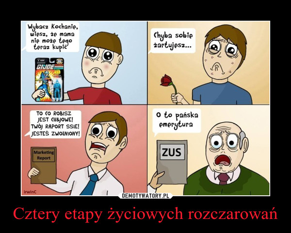 Cztery etapy życiowych rozczarowań –  