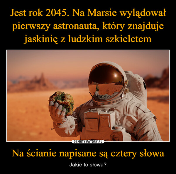 Na ścianie napisane są cztery słowa – Jakie to słowa? 