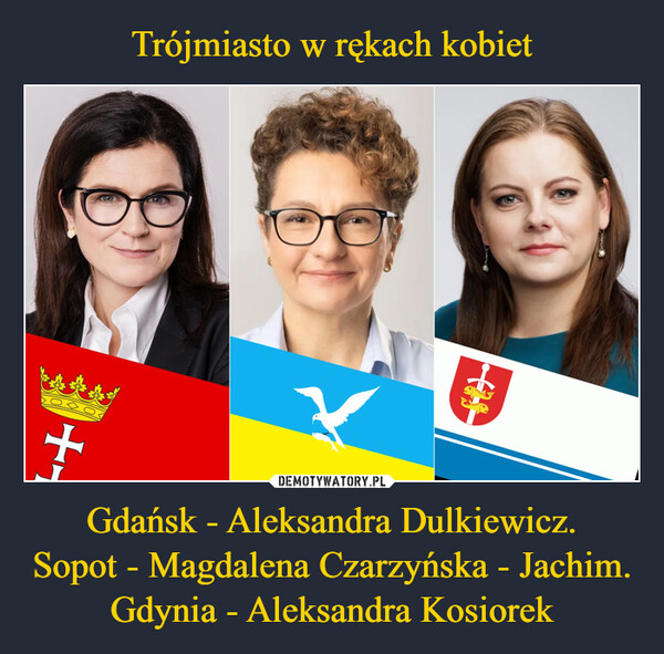 Gdańsk - Aleksandra Dulkiewicz.Sopot - Magdalena Czarzyńska - Jachim.Gdynia - Aleksandra Kosiorek –  +-群