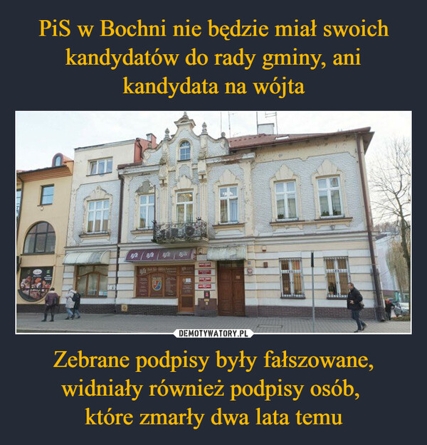 Zebrane podpisy były fałszowane, widniały również podpisy osób, które zmarły dwa lata temu –  