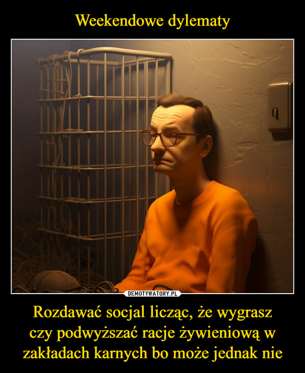 Rozdawać socjal licząc, że wygraszczy podwyższać racje żywieniową w zakładach karnych bo może jednak nie –  