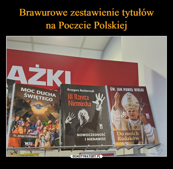  –  AŻKIMOC DUCHAŚWIĘTEGOKs. Janusz KrólikowskiXKrukWSKNKucharczykGrzegorz KucharczykIII RzeszaNiemieckaKBiałyKrukNOWOCZESNOŚĆI NIENAWIŚĆMARCINŚW. JAN PAWEŁ WIELKICISZEWSKIQurchinsDo moichRodakówKBiałyKruk