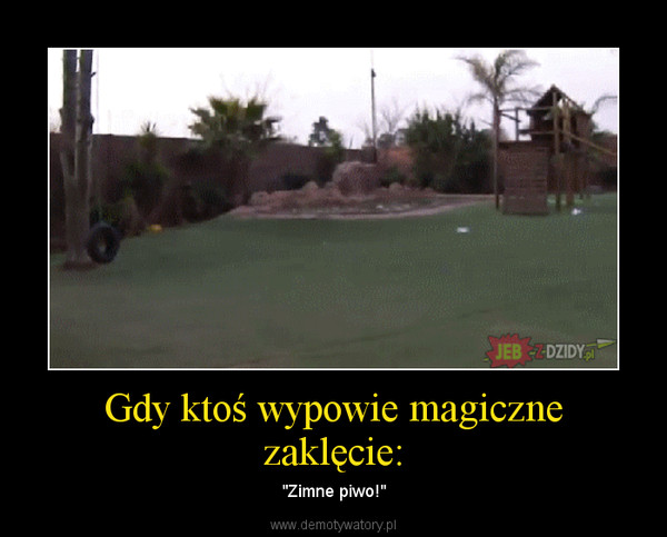 Gdy ktoś wypowie magiczne zaklęcie: – "Zimne piwo!" 