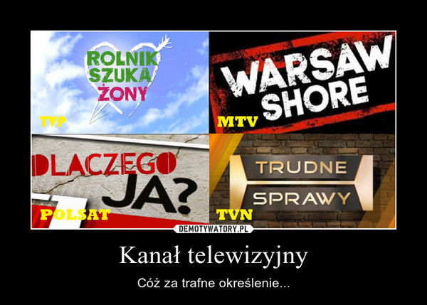 Kanał telewizyjny – Cóż za trafne określenie... 