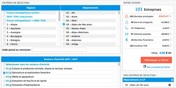 screenshot Fichier.com - recherche de propects