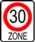 ZONE 30- Maximale erlaubte Höchstgeschwindigkeit 30 km/h