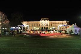 Naturkundemuseum bei Nacht