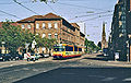 Verkehrsinsel mit VBK-Stadtbahnwagen 554 (GT8-80C)