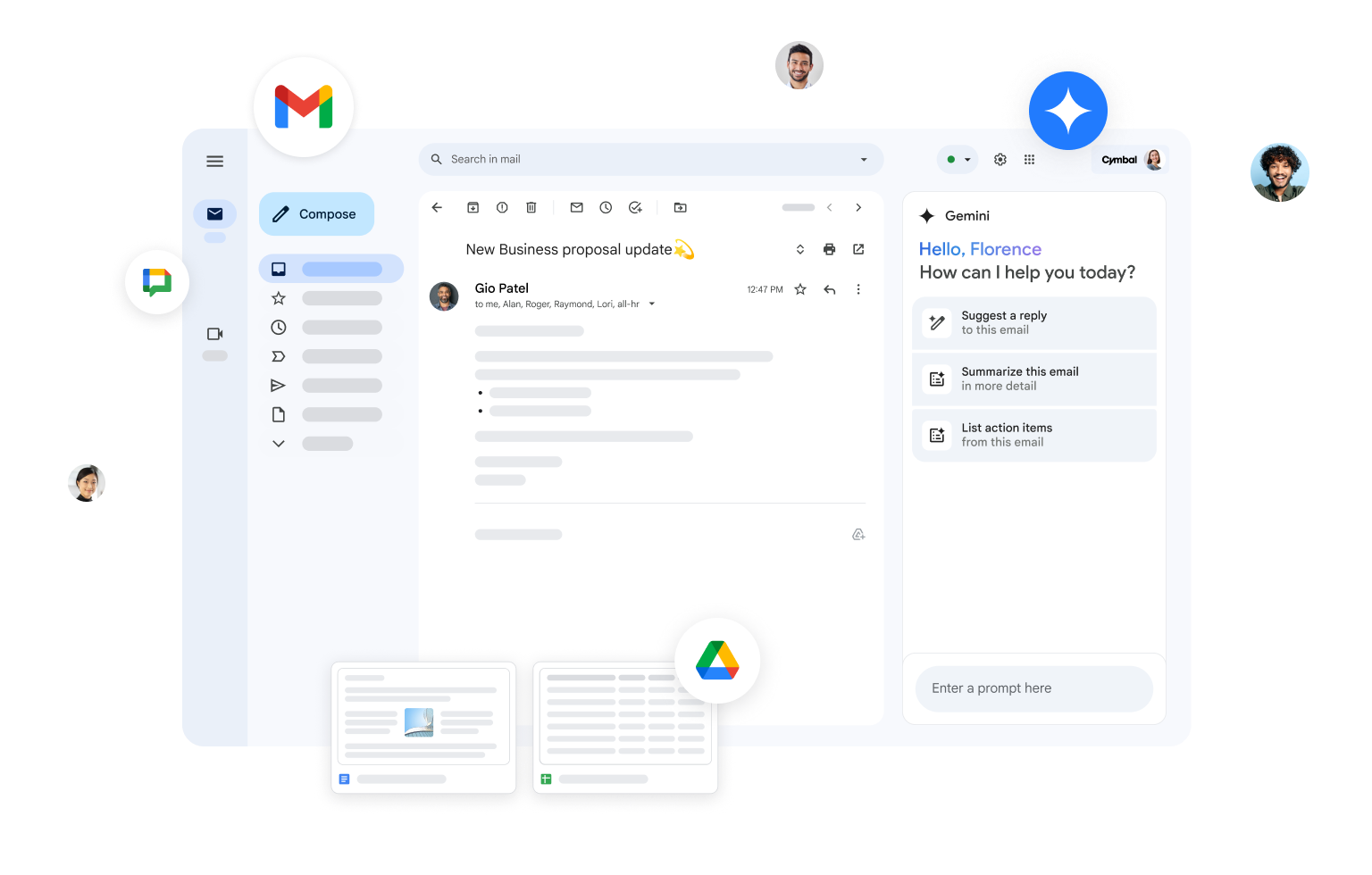 يساعد "Gemini في Gmail" المستخدمين في اقتراح ردود وتلخيص الرسائل الإلكترونية وإدراج بنود عمل.