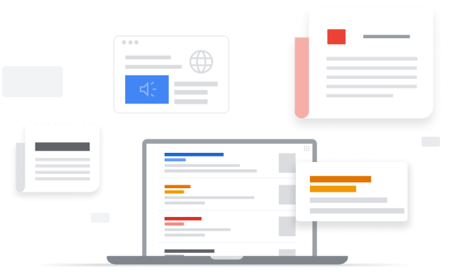 Illustration of multiple news sources being organized on a laptop screen