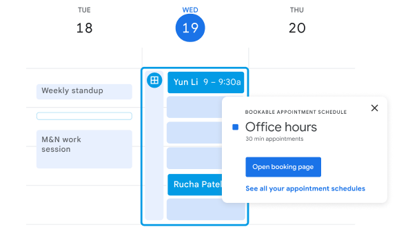 Partagez vos disponibilités avec des plannings de rendez-vous