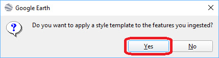 Select Yes, to apply a style template