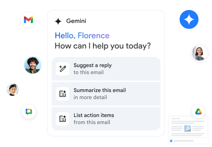 Gemini в Gmail предлагает ответ на письмо, кратко пересказывает его содержимое и составляет список задач.