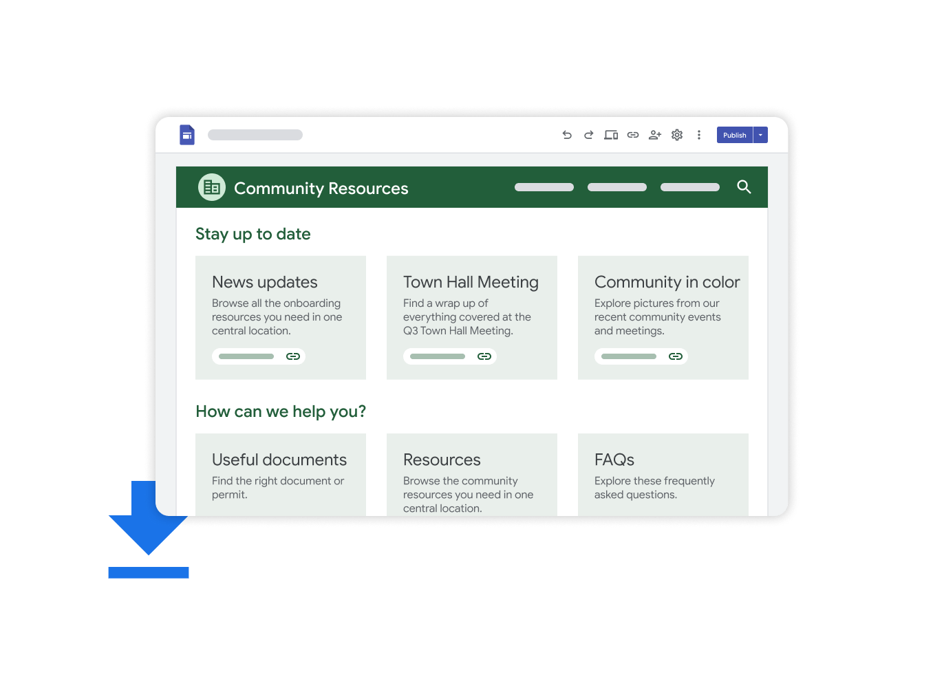 Workspace illustrative graphic - searching for a file in google drive